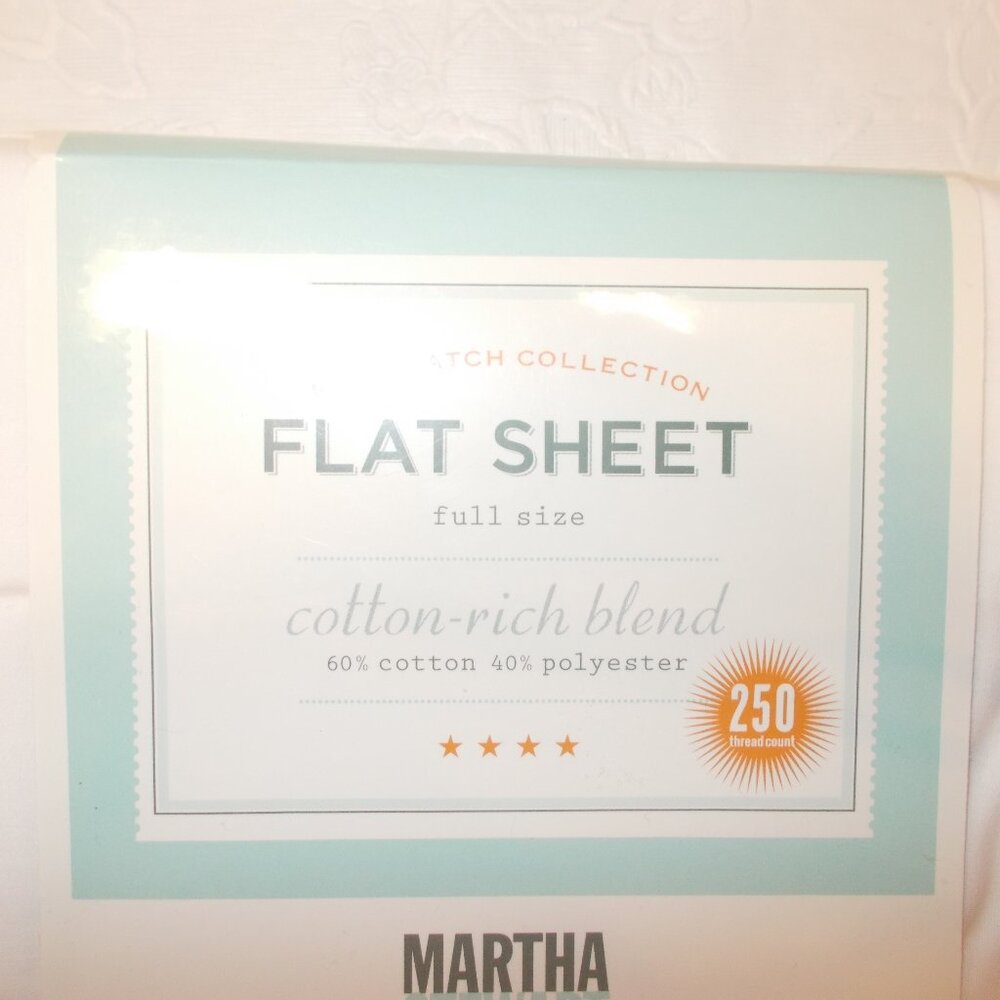 New Martha Stewart Mix and Match Collection full flat white sheet 250 thread